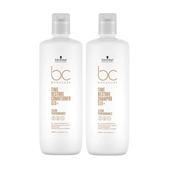 Shampoo and conditioner bundle bottles, BC Bonacure Time Restore Q10+, 1000 ml