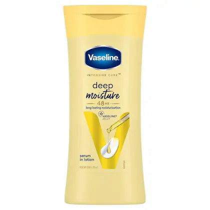 Vaseline deep moisture body lotion bottle, yellow pump-free squeeze tube, 90 ml
