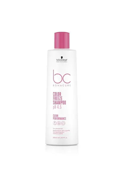 Schwarzkopf BC Bonacure pH 4.5 Color Freeze shampoo bottle with pink cap, 500 ml