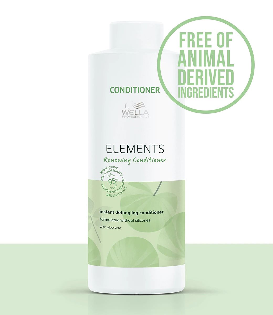 Wella Elements renewing conditioner bottle, white with green label and cap