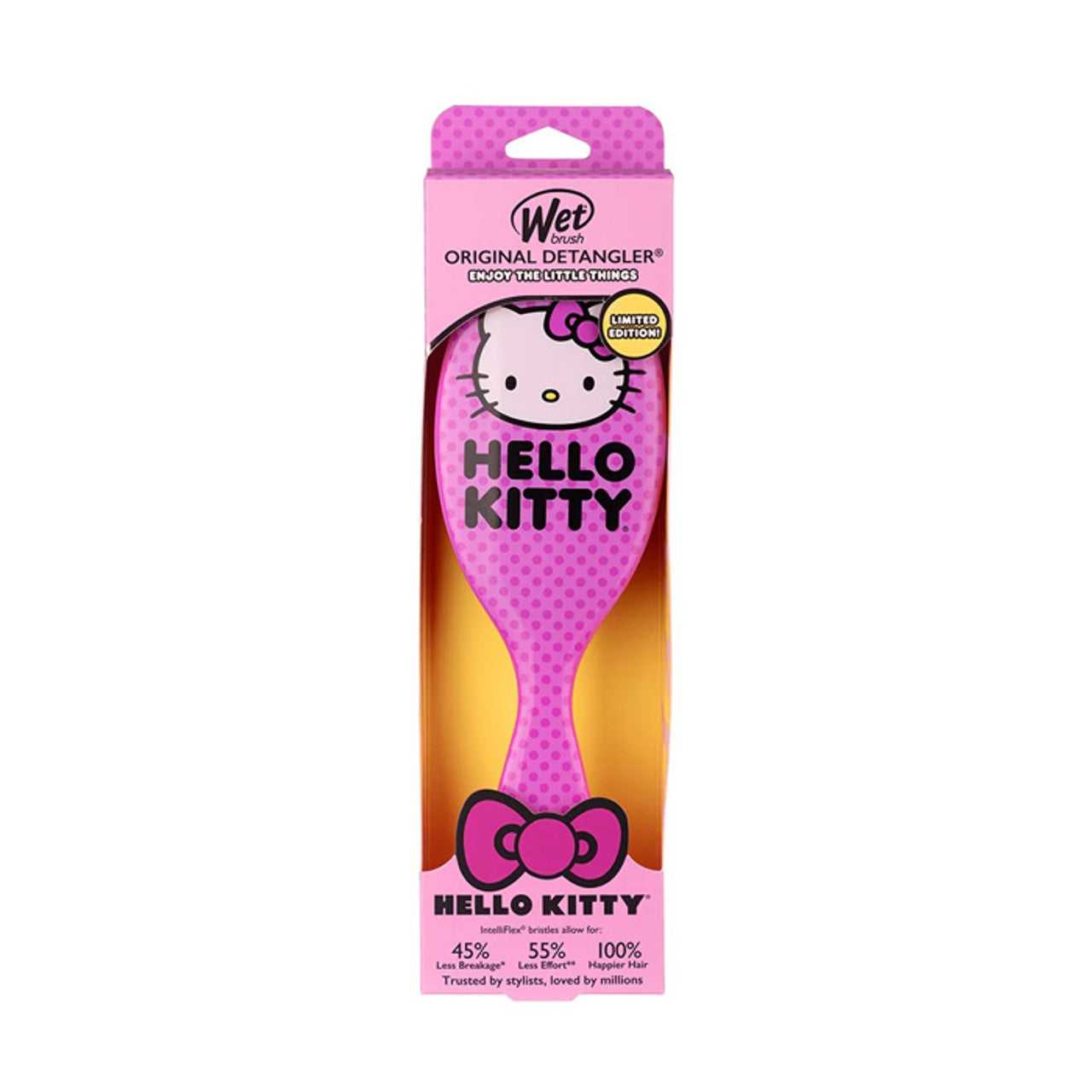 Hello Kitty Original Detangler hair brush, pink, on retail package