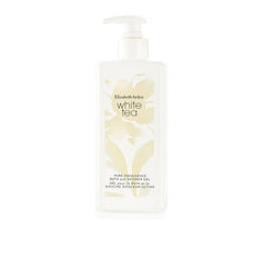 Elizabeth Arden white tea bath & shower gel bottle with pump, light cream label