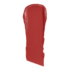 Red lipstick swatch with smooth coverage on skin