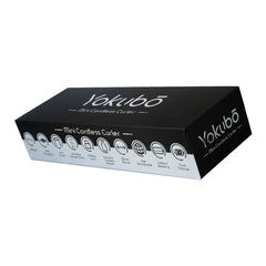 Mini cordless hair curler box with Yokubo branding and feature icons