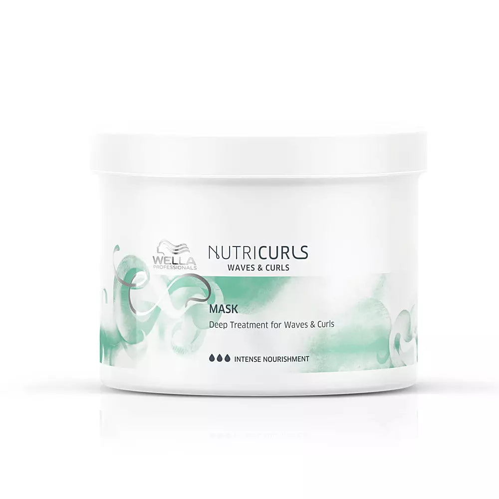 Wella Nutricurls deep treatment mask jar with green wave label
