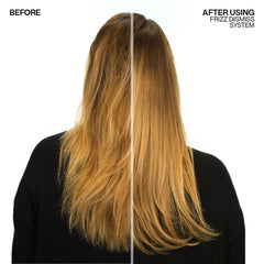 Hair with split before and after comparison for frizz control