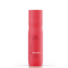 Wella Invigo Color Brilliance shampoo bottle, red cylinder with logo