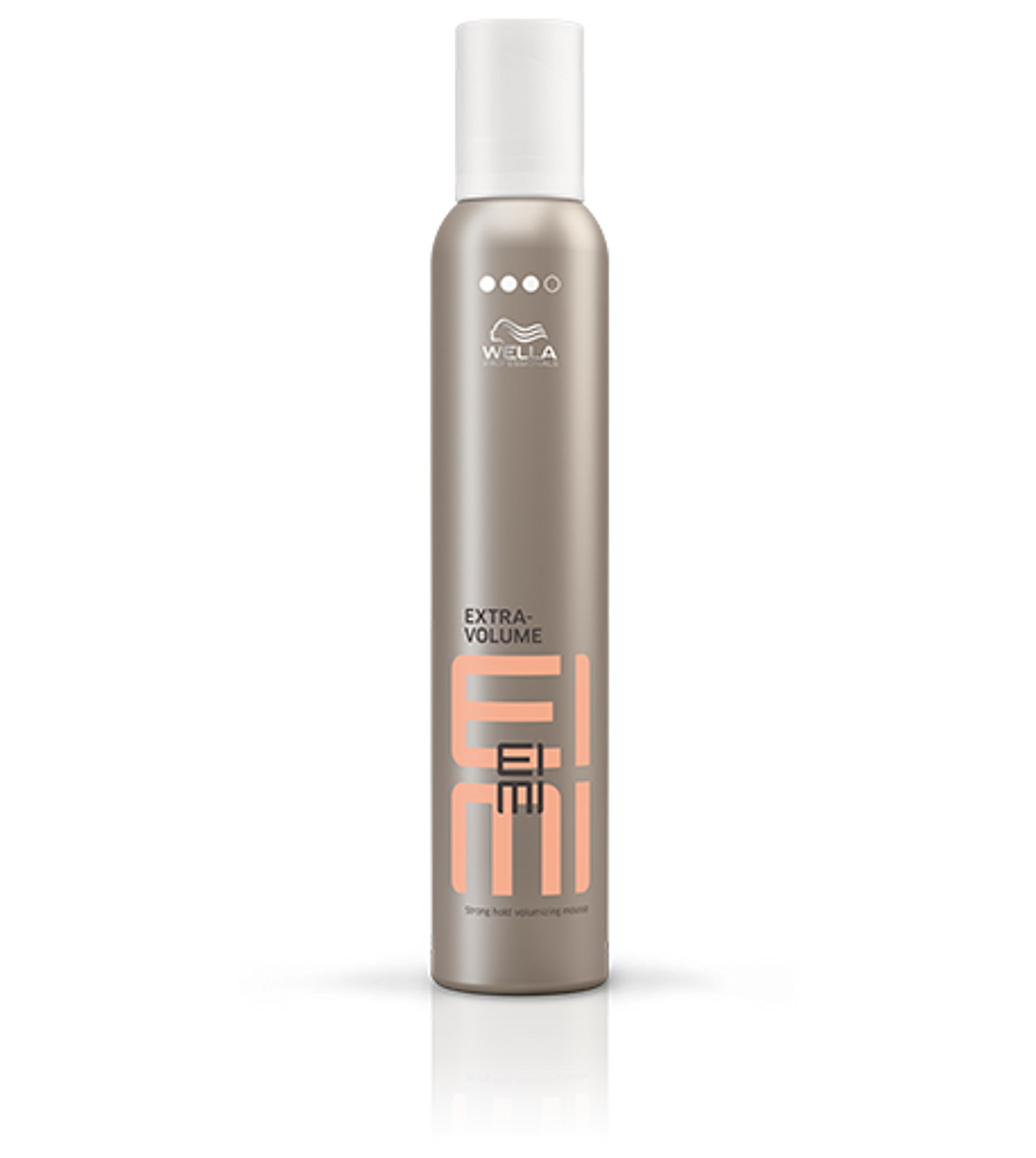 Wella EIMI extra volume mousse bottle with pump, 300 ml, silver and beige.