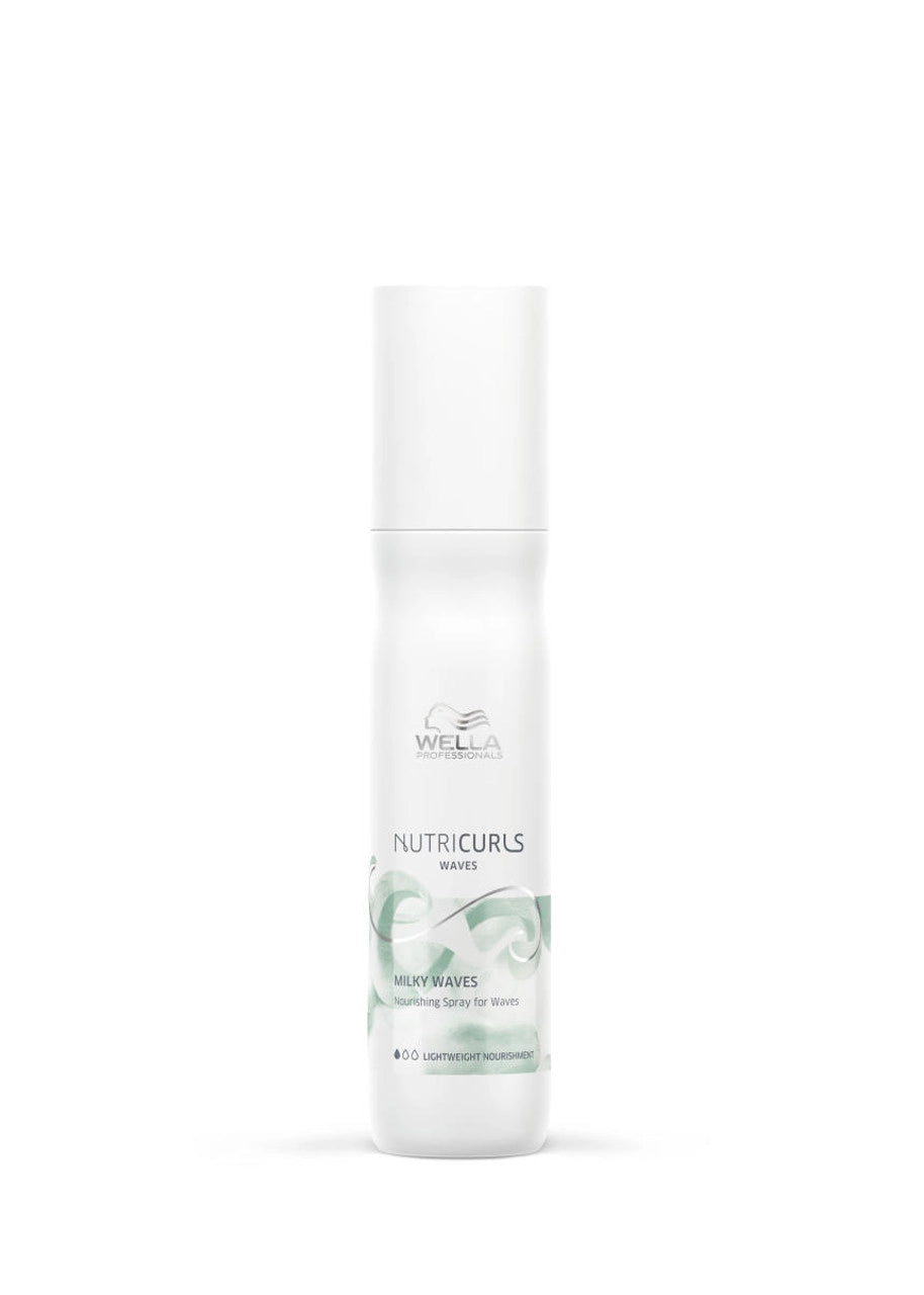Wella Nutricurls Milky Waves spray bottle, white with green label, 150 ml