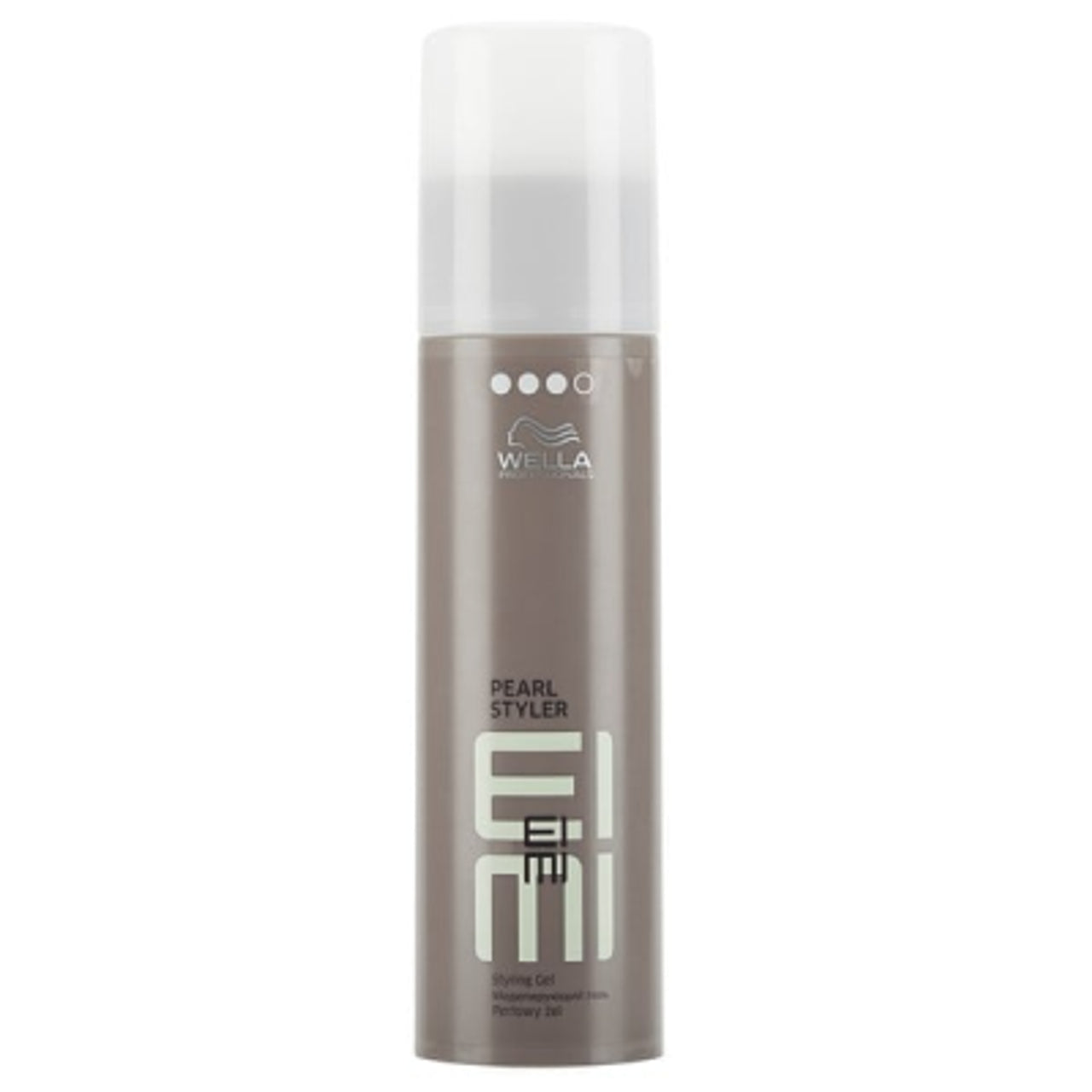 Pearl styler hair styling spray bottle with clear cap, frosted light-brown container
