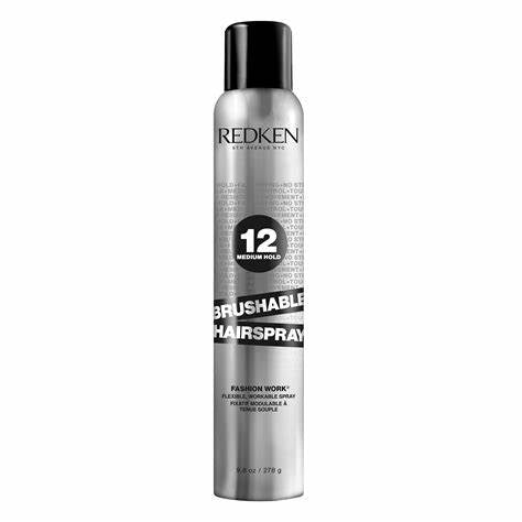 Hairspray aerosol can by Redken, Brushable 12 medium hold