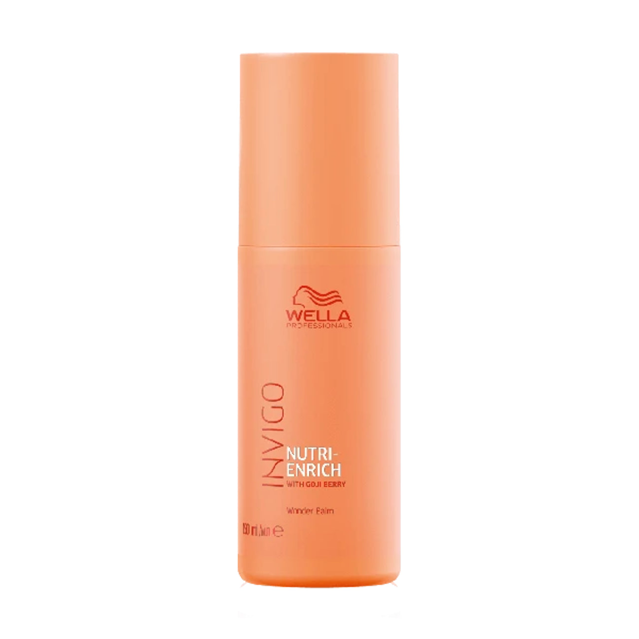 Wella Professionals Invigo Nutri Enrich Wonder Balm bottle, peach orange, with flip top