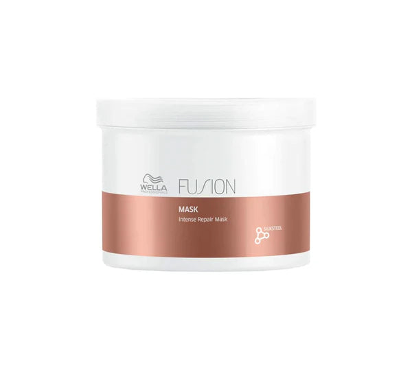 Wella Fusion intense repair mask jar, white tub with rose label