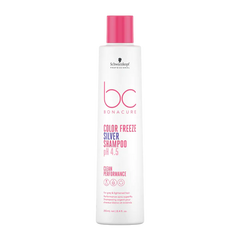 Schwarzkopf Professional BC Bonacure Color Freeze Silver Shampoo bottle, white and pink, 250ml