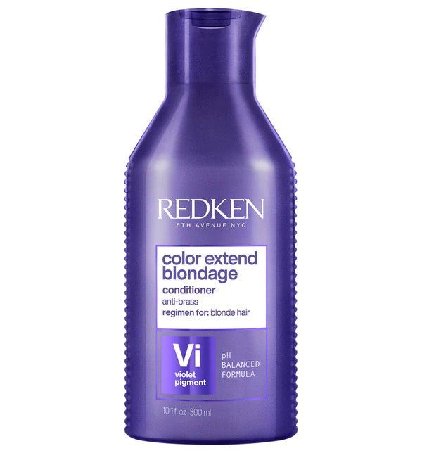 Redken Color Extend Blondage conditioner, purple bottle with violet pigment label