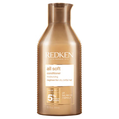 Redken All Soft conditioner bottle, gold cap, 300 ml, front label visible