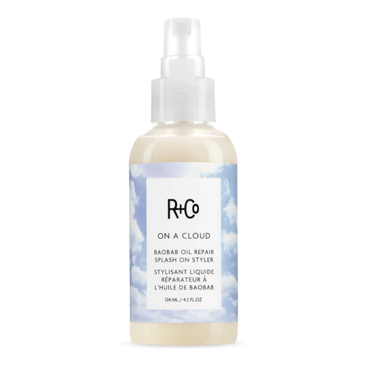 R+Co ON A CLOUD Baobab Oil Repair Splash-On Styler pump sprayer bottle