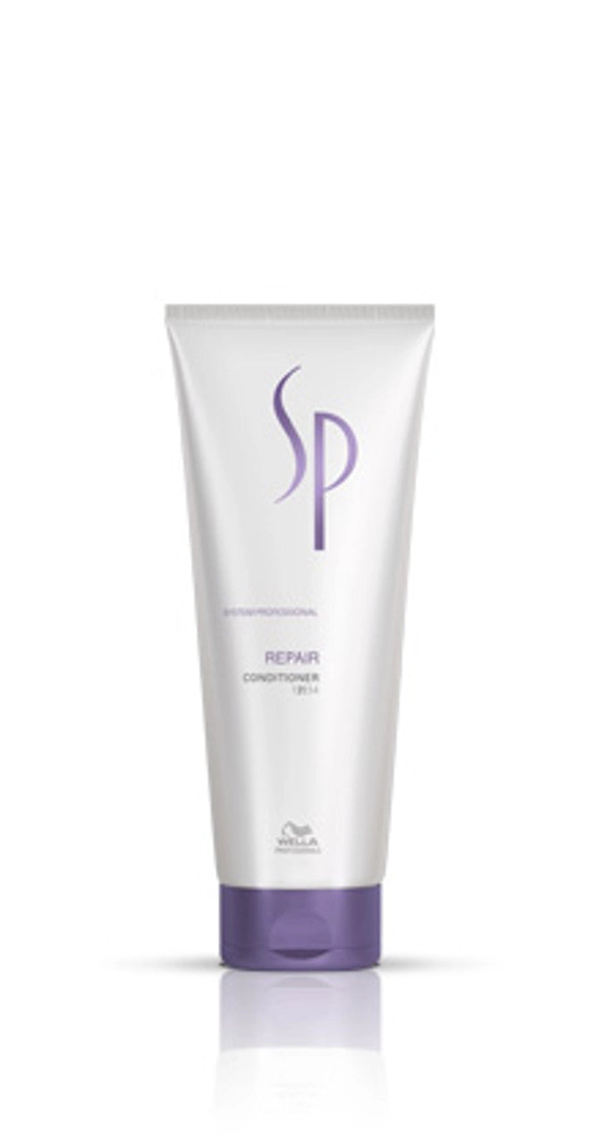 White SP repair conditioner squeeze tube with purple cap and logo