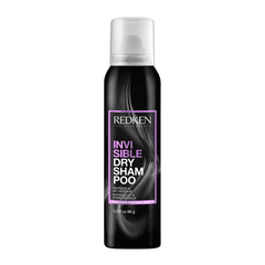 Redken dry shampoo spray bottle, black with purple label and clear white cap, 88g