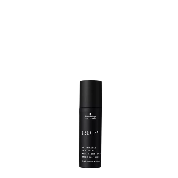 Black cylindrical balm bottle with Session Label branding and product label