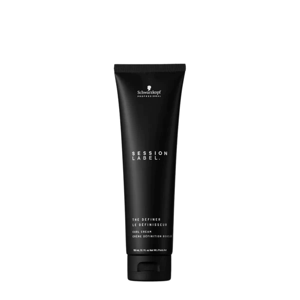Curl defining cream tube by Schwarzkopf Session Label, black squeeze tube, 150ml