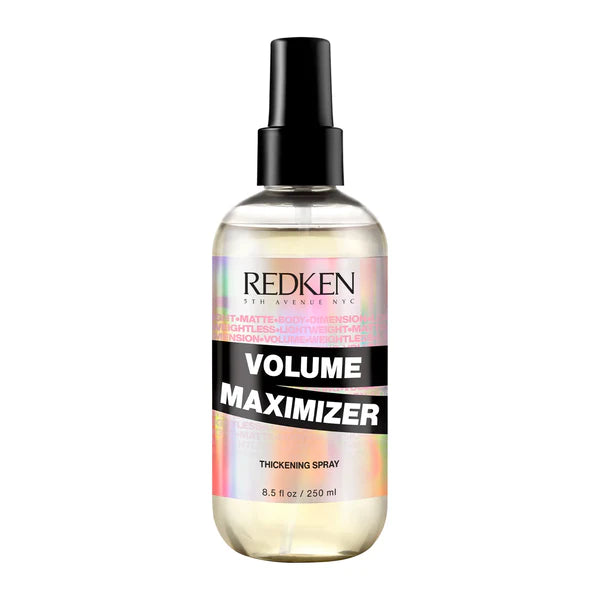Thickening spray bottle with black pump, clear liquid, 250 ml
