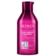 Redken Color Extend Magnetics shampoo bottle, magenta, 300 ml, sulfate-free.