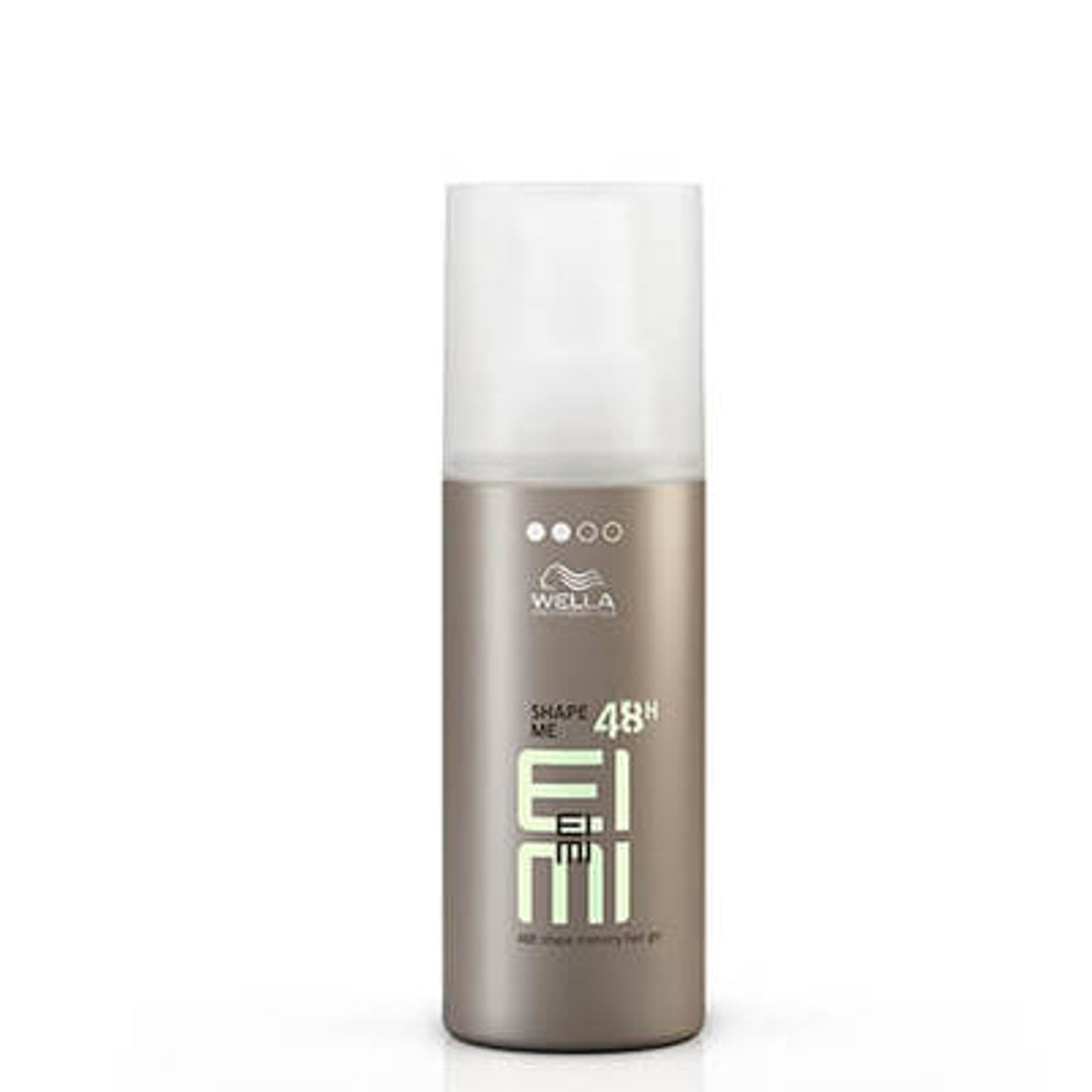 Wella EIMI Shape Me hair styling product bottle, brown and white, 150 ml