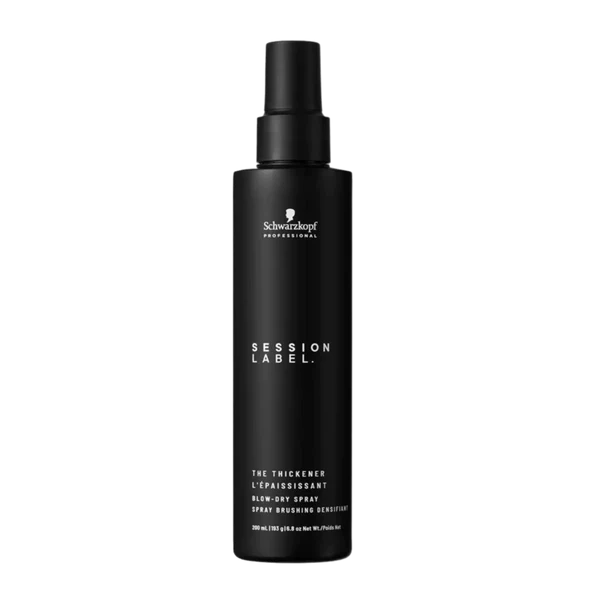 Schwarzkopf Session Label Thickener blow-dry spray bottle, black with pump cap