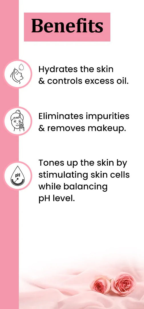 TNW - The Natural Wash 100% Steam Distilled Rose Water Face Toner Gulab Jal Hydration 200ml