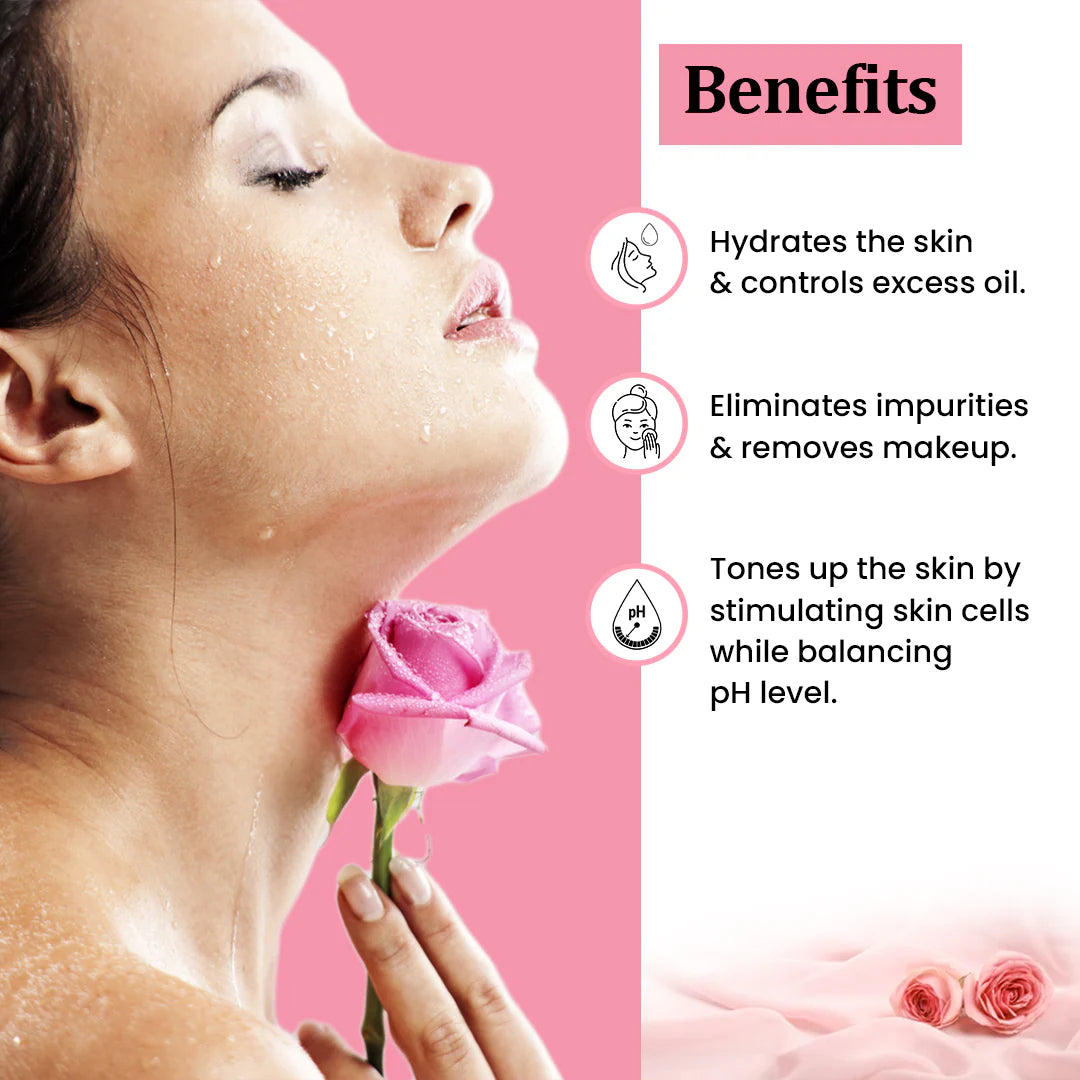 TNW - The Natural Wash 100% Steam Distilled Rose Water Face Toner Gulab Jal Hydration 200ml