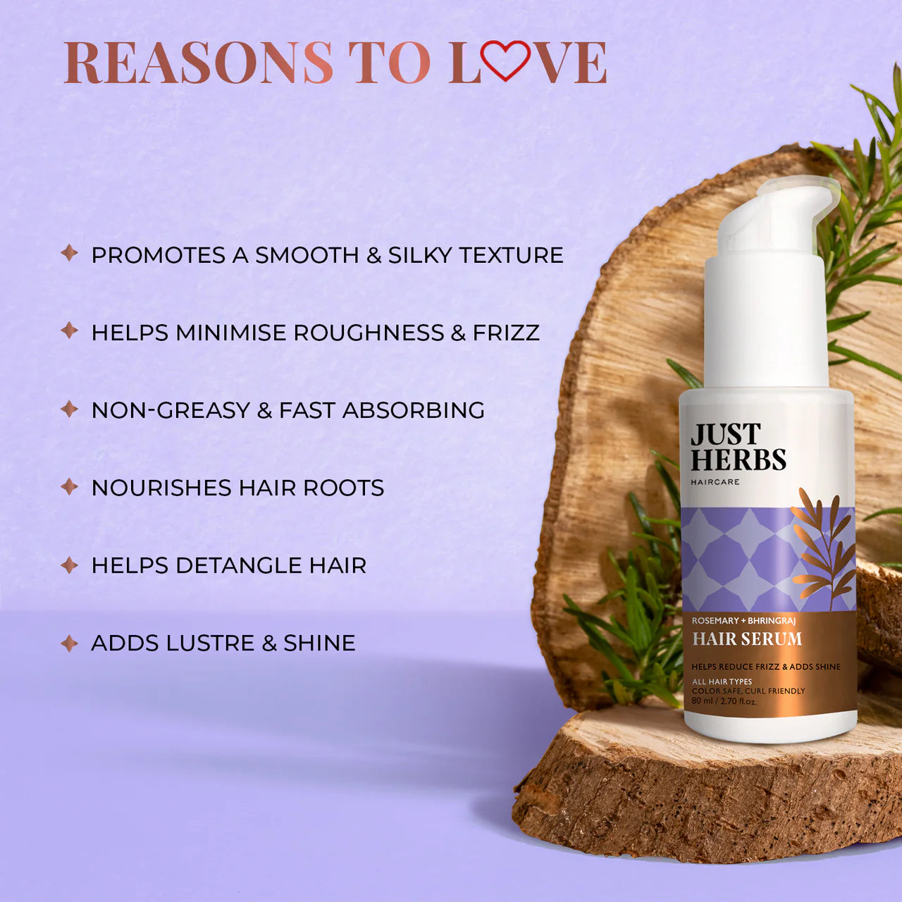 Just Herbs - Hair Serum with Rosemary and Bhringraj 80ml