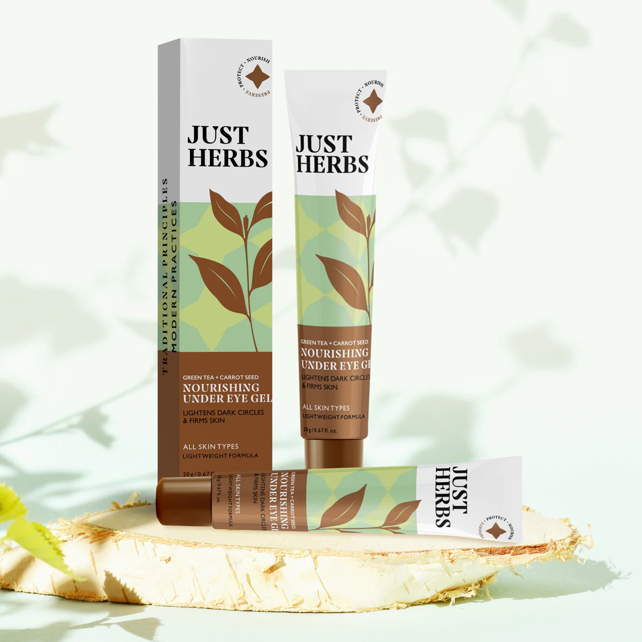 Just Herbs - Nourishing Under Eye Gel with Green Tea & Carrot Seed : 20 gm
