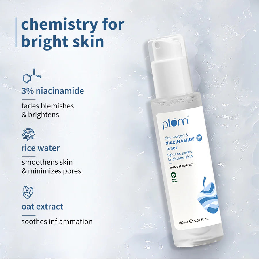 Plum - 3% Niacinamide Face Toner with Rice Water 150ml