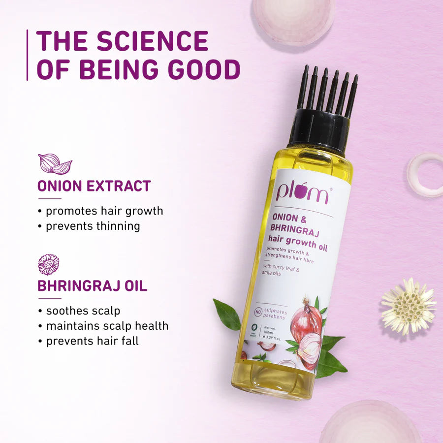 Plum - Onion & Bhringraj Hair Growth Oil 100ml