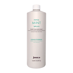 JUUCE peppermint conditioner bottle, 1 litre, front label with mint and vegan text