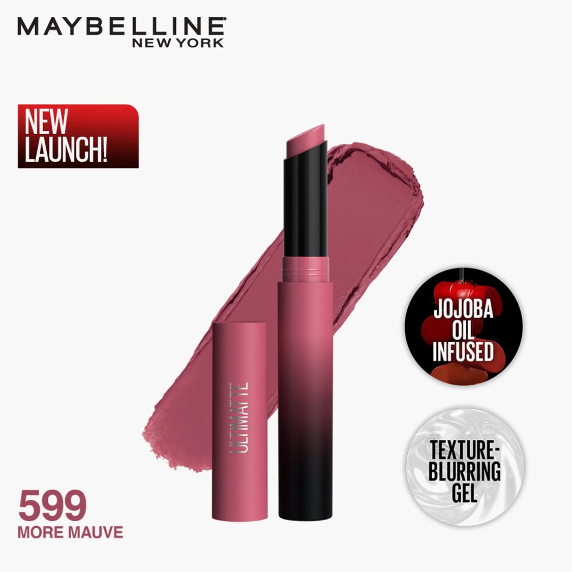 Maybelline - New York Color Sensational Ultimattes Lipstick, Matte Finish - More Mauve 1.7 g