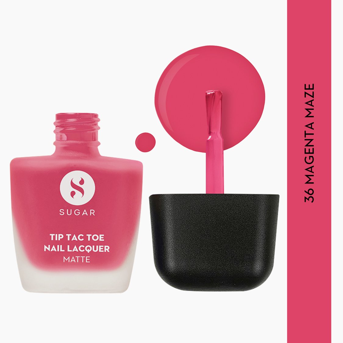 Sugar - Tip Tac Toe Nail Lacquer Matte - 36 Magenta Maze 9ml