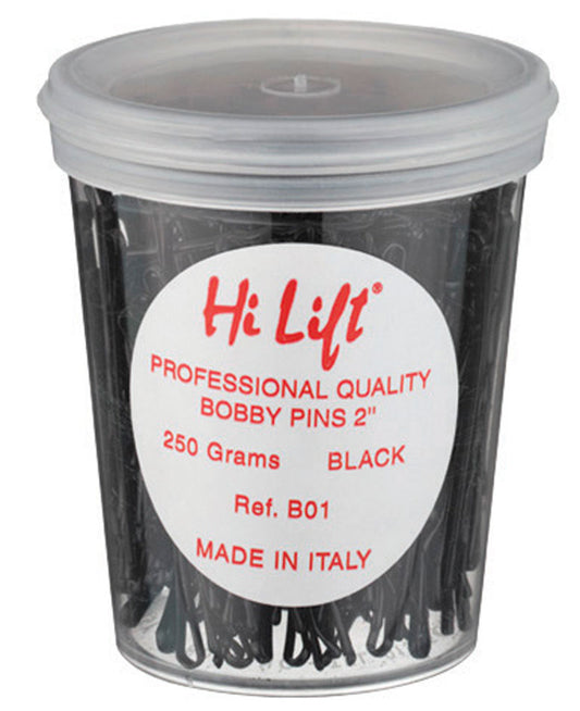 Hi Lift Bobby Pins Black 250g Tub