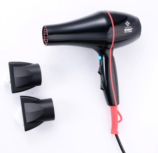 Speedy Supalite Professional Hairdryer - Black with Diffuser