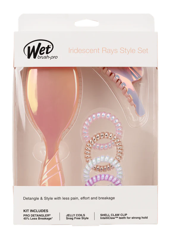 Wet Brush Pro Detangler Holographic Peach Kit - Kess Hair and Beauty