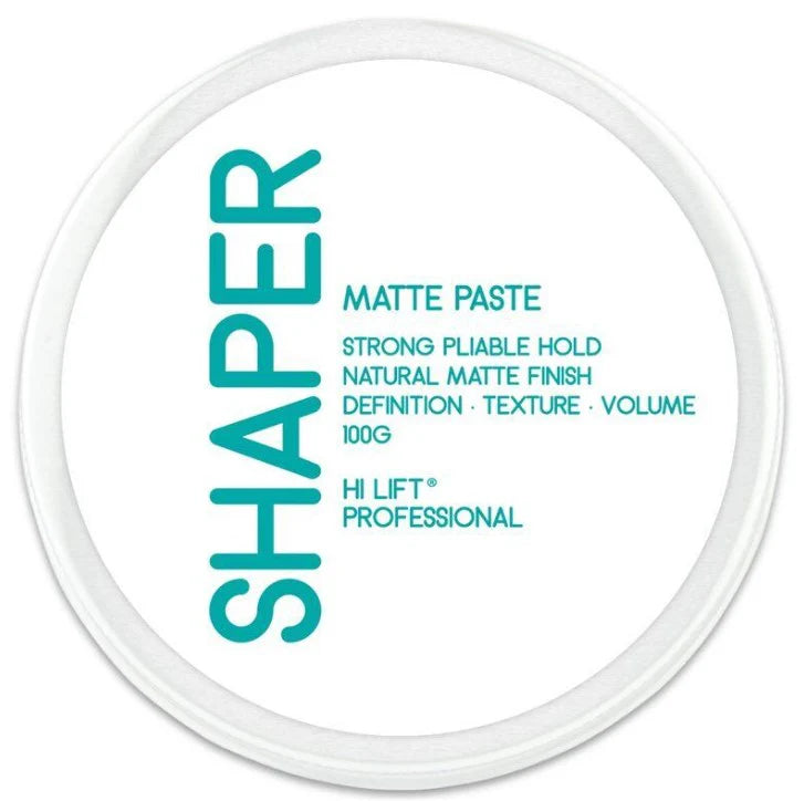 Hi Lift Professional shaper matte paste jar with teal label, 100g