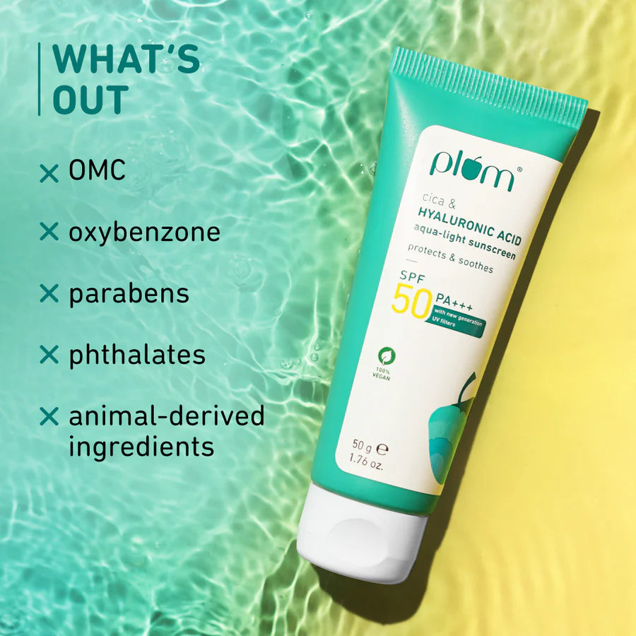 Plum - Cica & Hyaluronic Acid SPF 50 PA+++ Sunscreen 50g