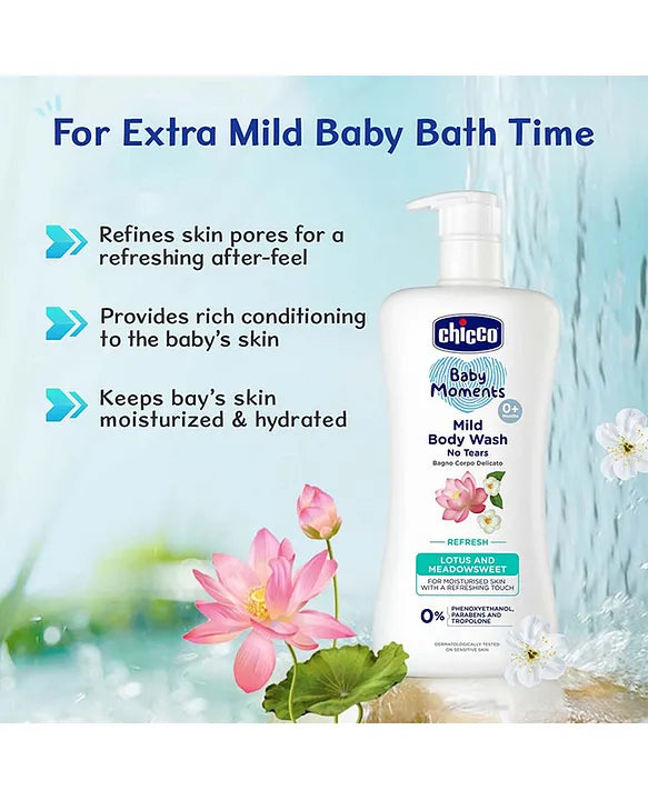 Chicco Baby Moments Mild Refresh Body Wash - 200 ml