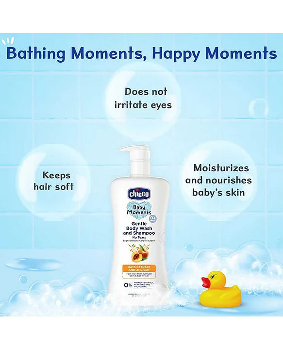 Chicco Baby Moments Gentle Body Wash And Shampoo - 200 ml