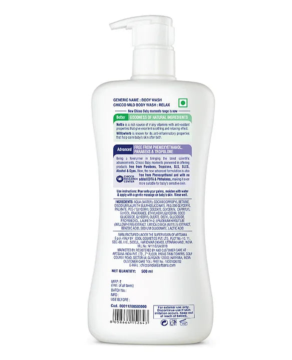 Chicco Baby Mild Body Wash Relax - 500 ml