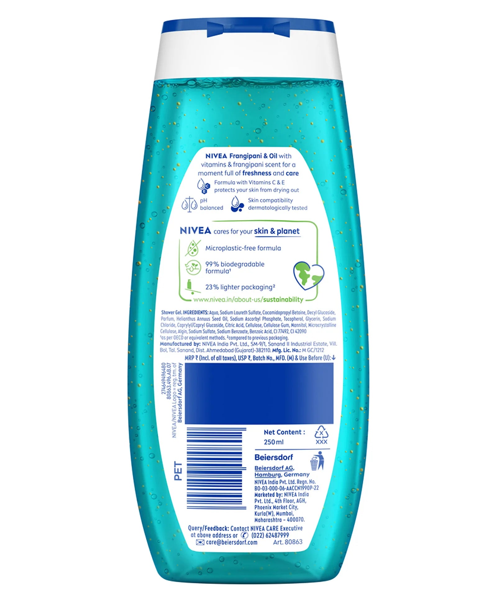 Nivea - Frangipani & Oil Shower Gel - Refreshing Scent of Frangipani Flower 250ml
