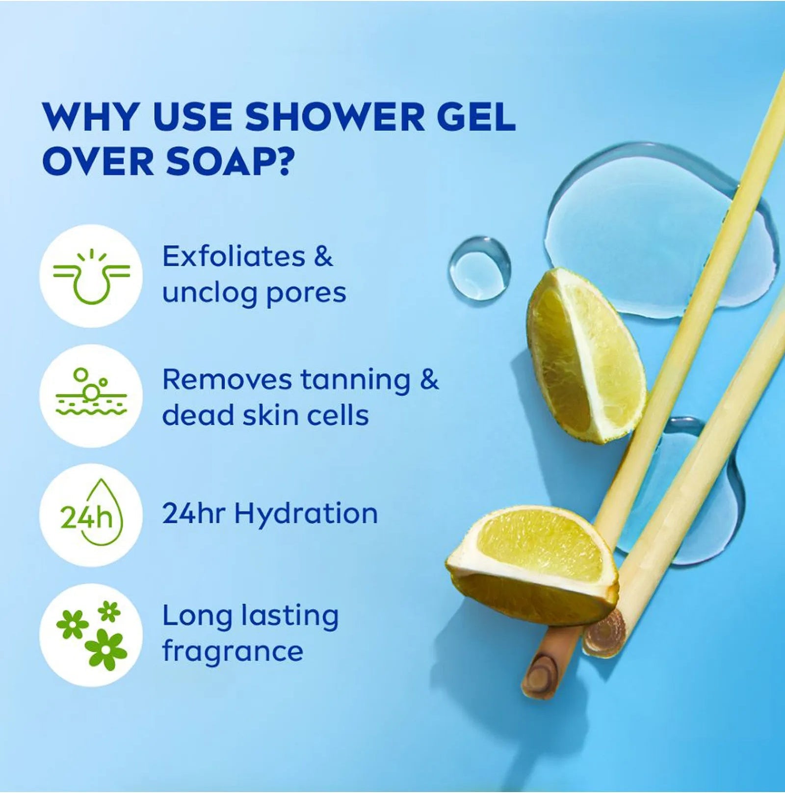 Nivea - Lemon & Oil Care Shower Gel with Refreshing Scent of Lemon 250 ml
