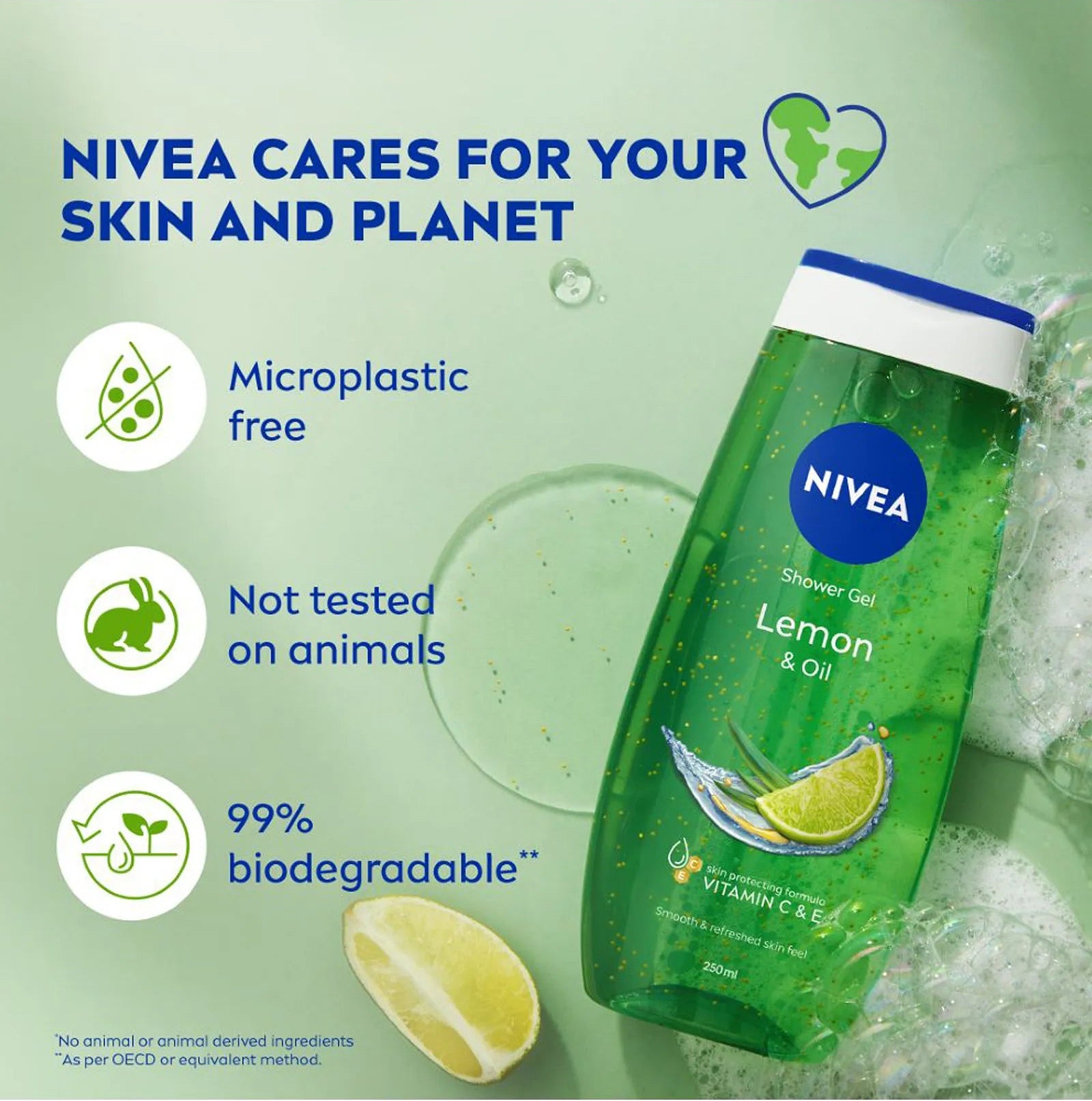 Nivea - Lemon & Oil Care Shower Gel with Refreshing Scent of Lemon 250 ml