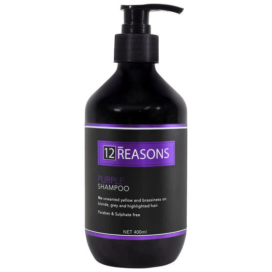 12 REASONS purple shampoo bottle with pump, 400 ml